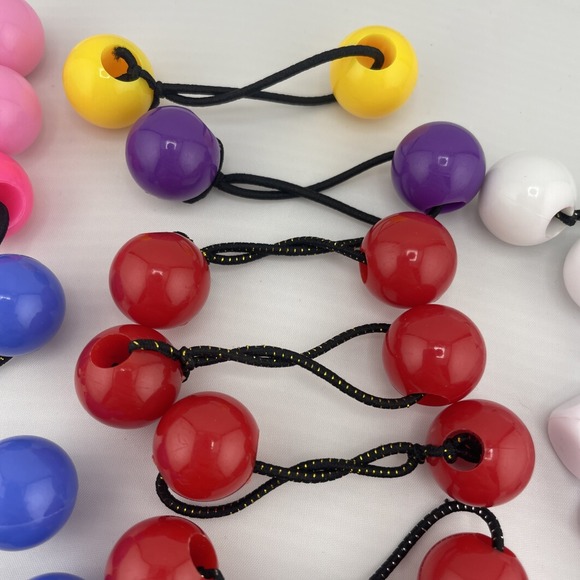 Vintage Lot Girl's assorted colors Knocker Ball Bobble Twin Hair Tie Pony holder - Picture 4 of 5